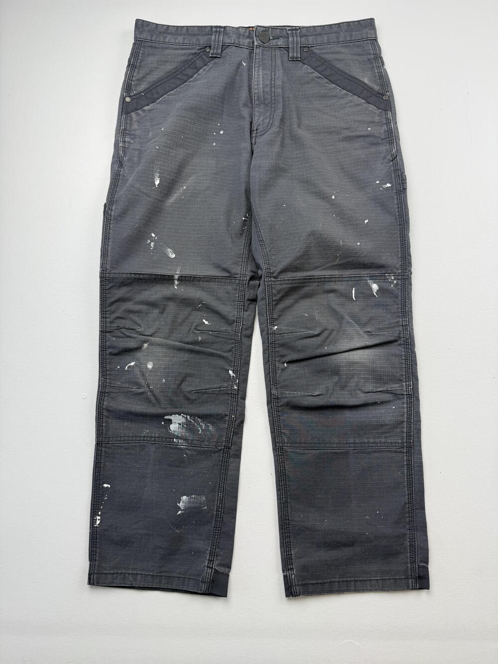 Ridgecut Pants Mens 34x30 Gray Carpenter Canvas Stretch Workwear Toughwear